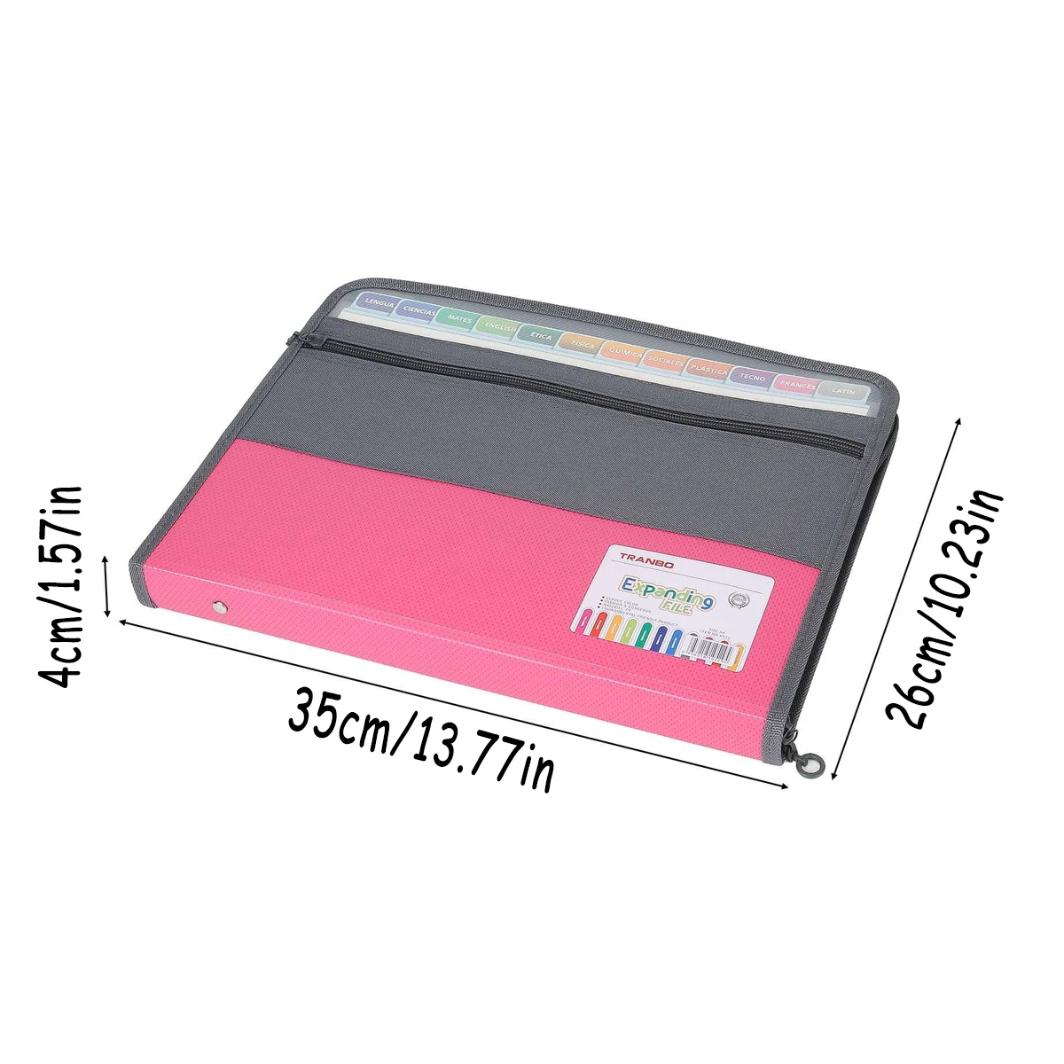 Accordion File Organizer with Safe Zipper, 13 Pocket Expanding File Folder with Front Pencil Pouch, School Office Supplies 2