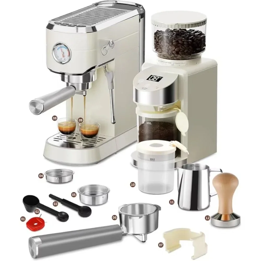 20 Bar Compact Professional Espresso Coffee Machine with Milk Frother for Espresso