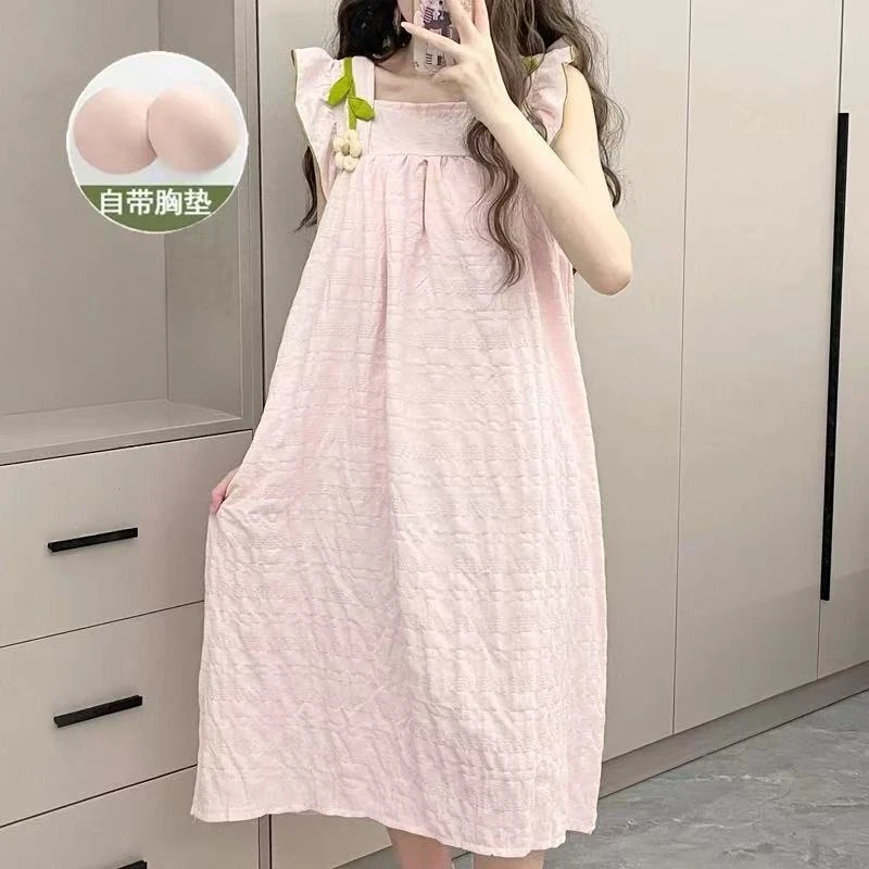 Girls Sweet Rabbits Decoration Pajama Sets Comfortable Fashion Padding Lady Summer Homewear Set Women Cute Solid Colour Pajamas
