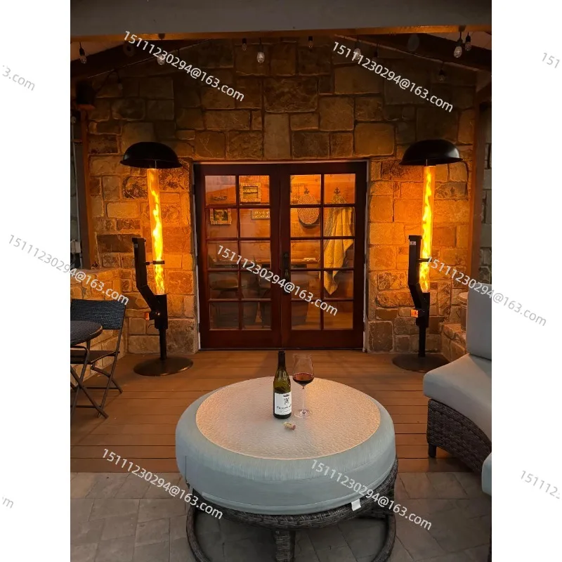 Pellet Torch,Fire Pipe With Glass Tube,Fire Column and Pellet Torch and Garden Fireplace Alternative for Patio and Garden