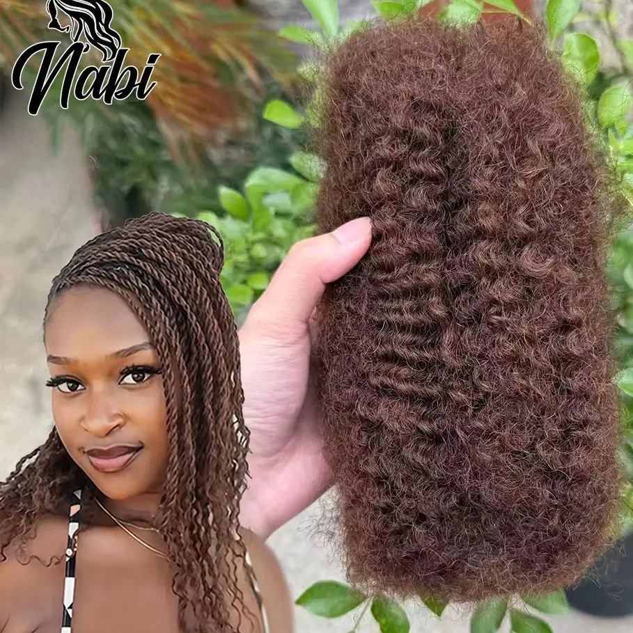 QVR Micro Twist 4C Afro Kinky Human Hair Bulk 30g/Pack Braiding Bulk Hair No Attachment Remy Peruvian Braiding Hair