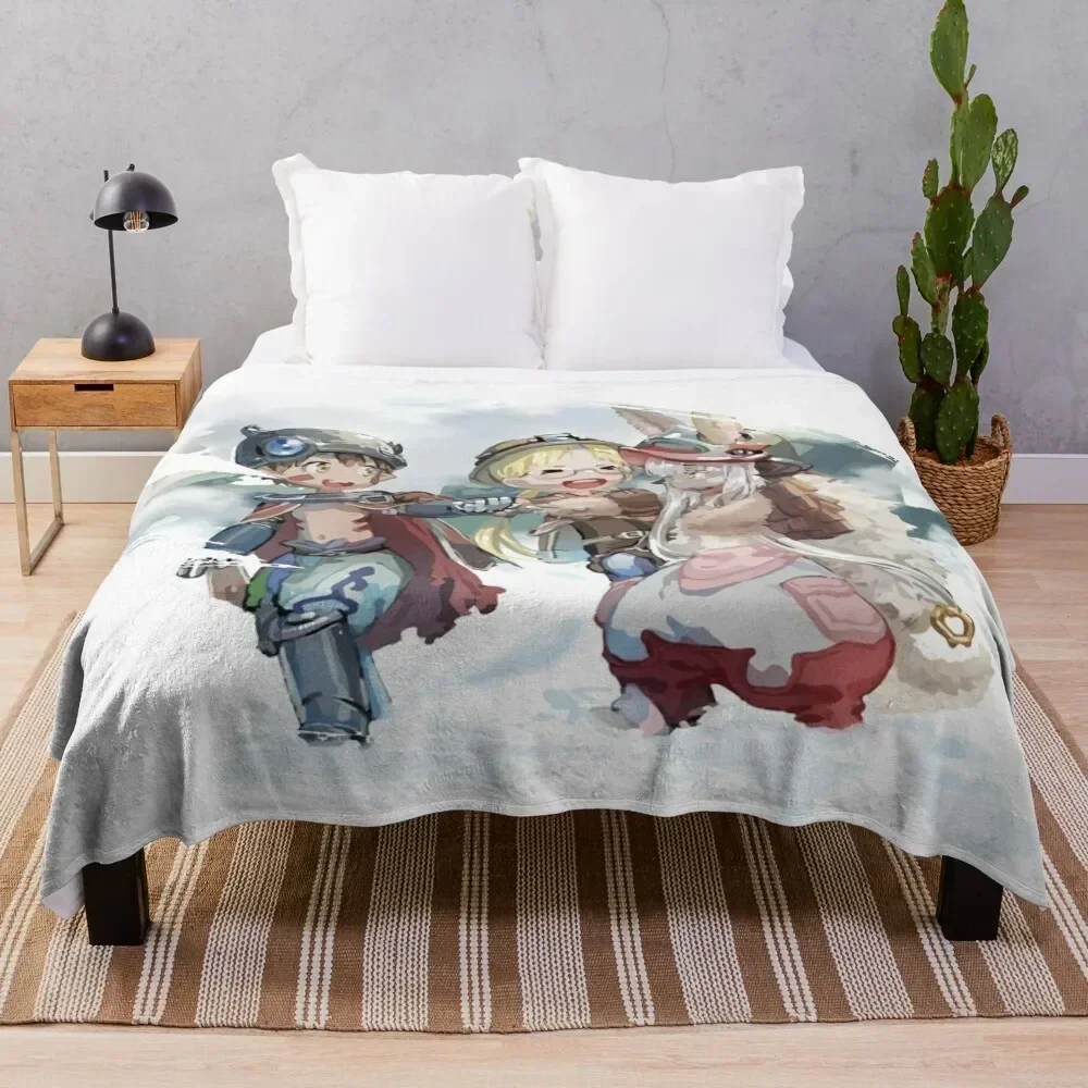 Made in Abyss: nanachi, reg, riko print Throw Blanket Blankets Sofas Of Decoration Camping Luxury Blankets