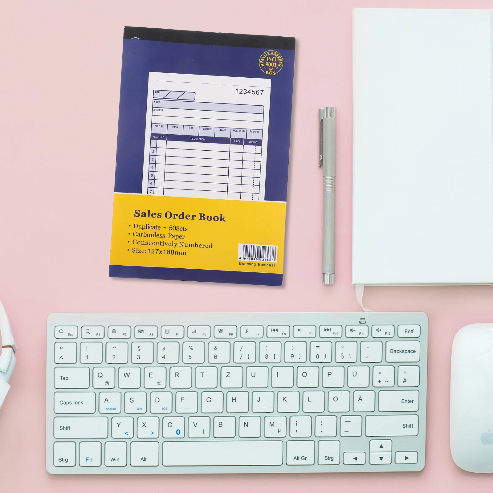 5pcs Sales Order Book For Small Business 2-Part Canary Invoice Book Financial Records Receipt Management Tool Accounting