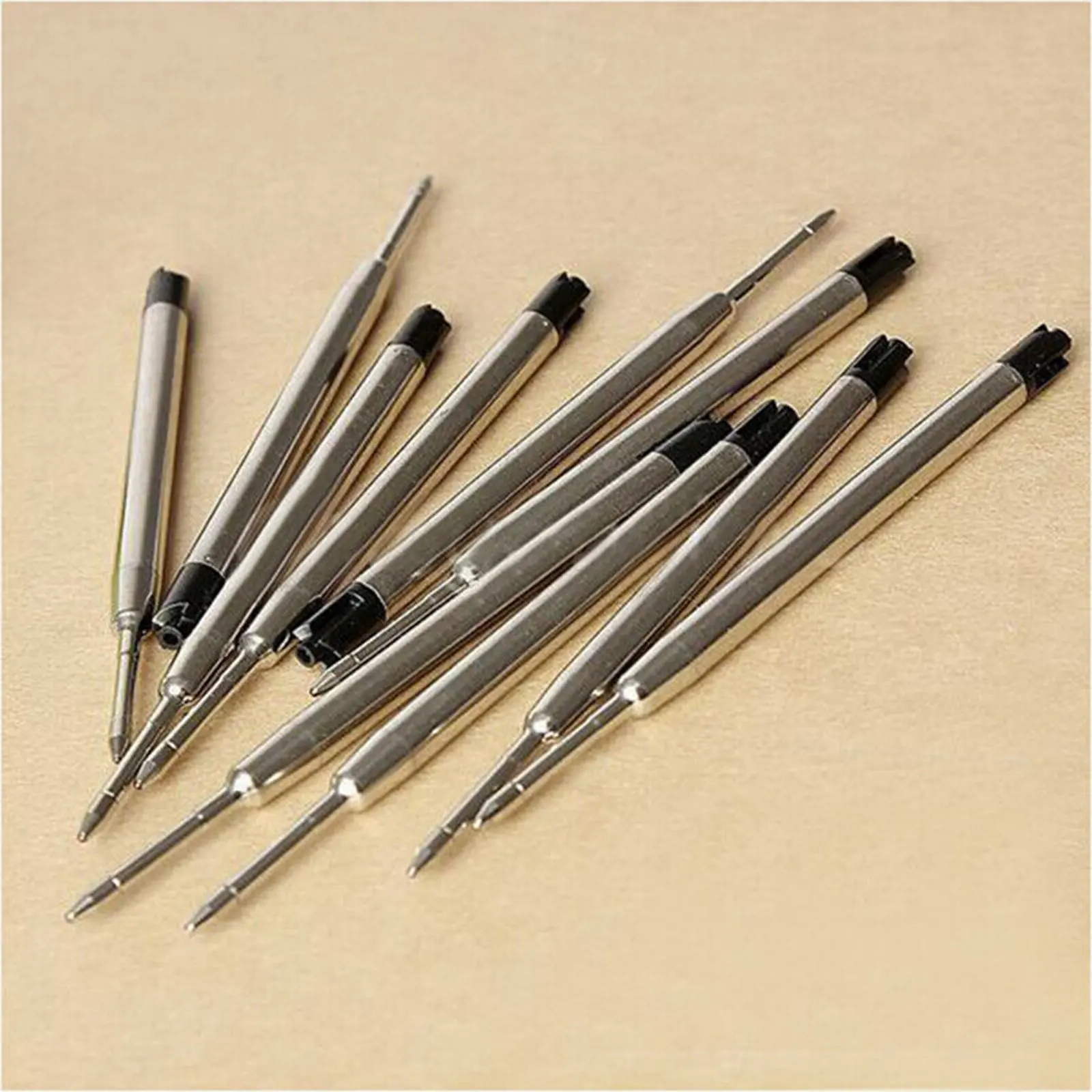 10pcs Black Ballpoint Pen Ink Refills F Point For Parker Style pens Replacement nibs school office writing supplies stationery