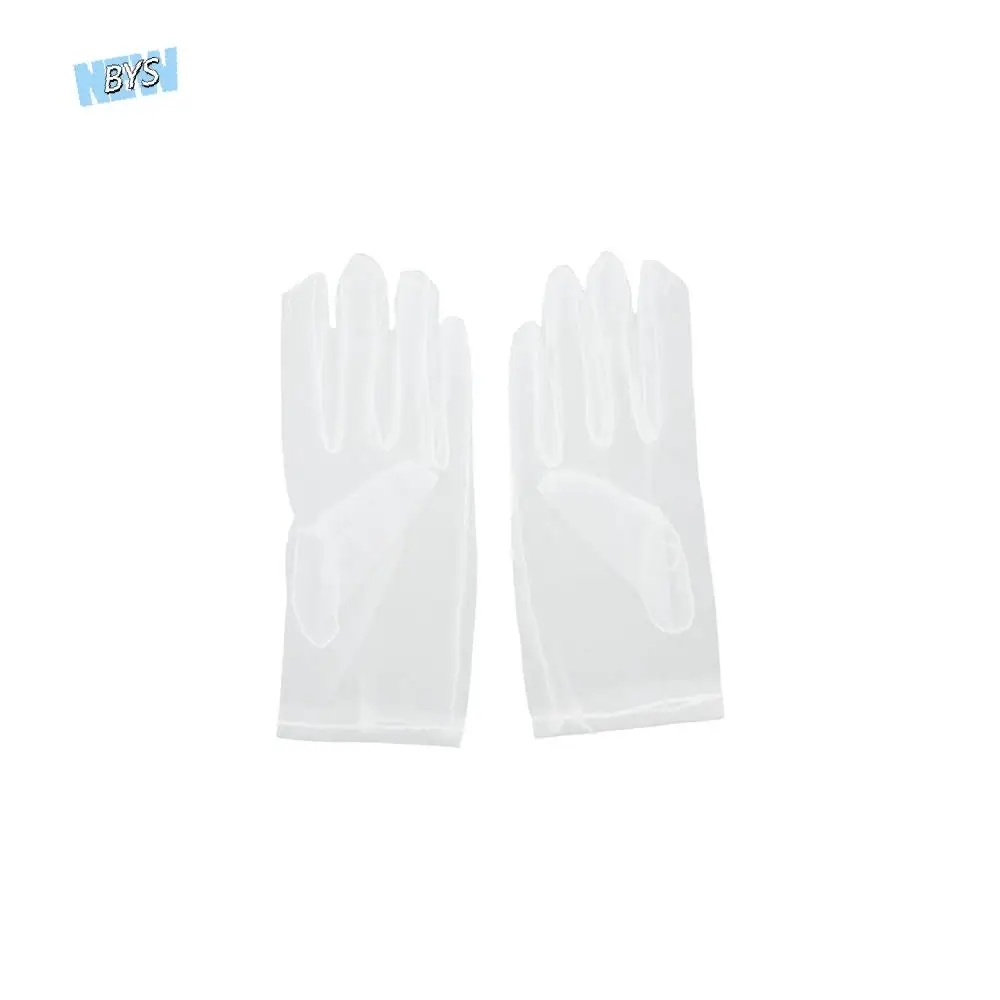 مثير المرأة الزفاف شفافة سوداء رقيقة جدا قفازات الأوبرا شبكة قفازات الاصبع قفازات قصيرة #1