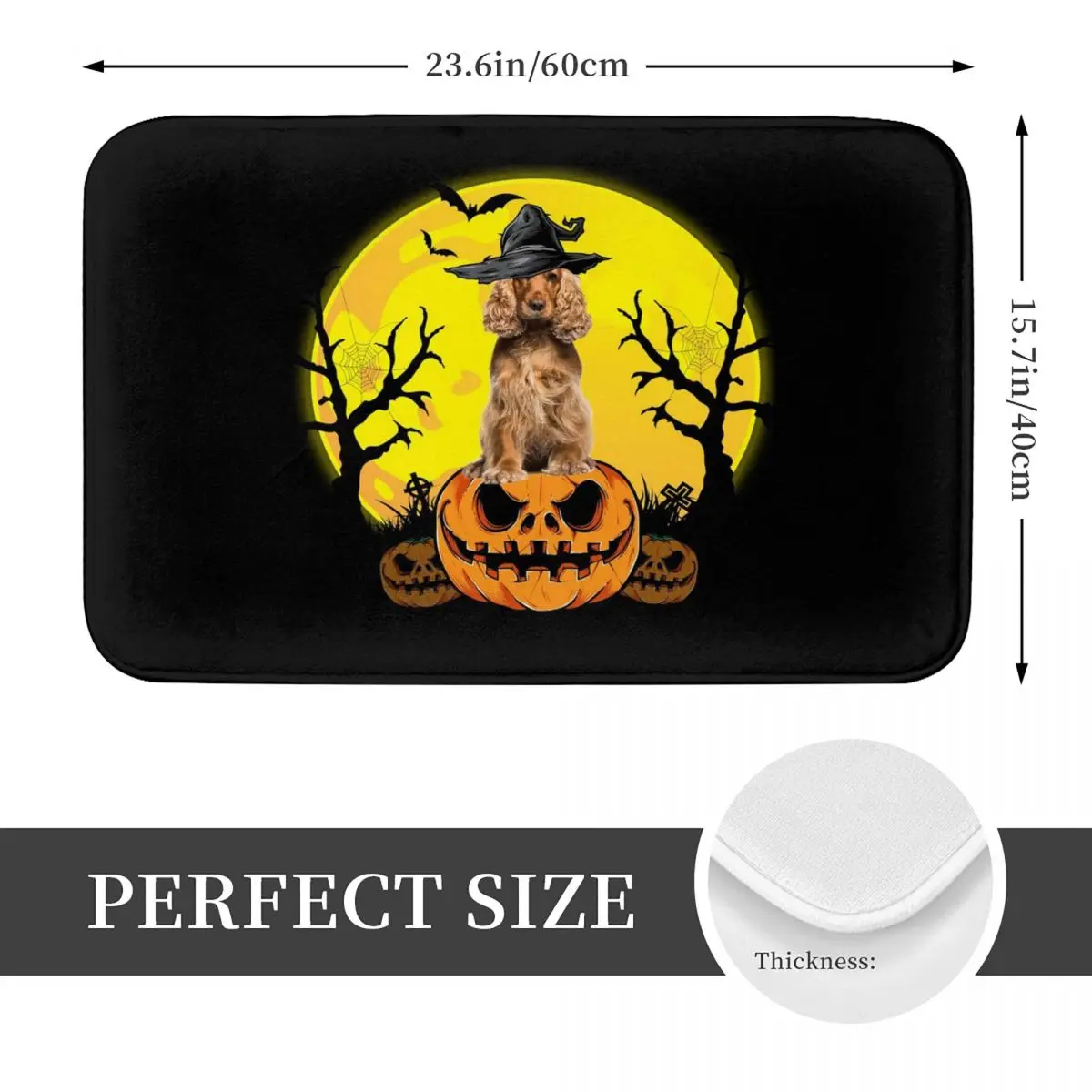 Halloween Cocker Spaniel Doormat Anti-skid Super Absorbent Bathroom Floor Mats Home Entrance Rugs Kitchen Bedroom Carpet Footpad