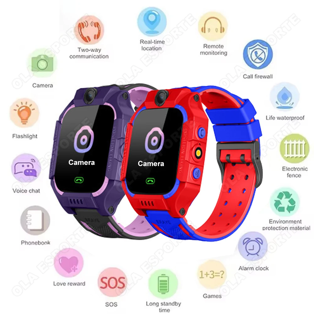 

2026 Новые детские умные часы с 2G, SIM-карта, вызов, SOS, GPS, местоположение, детские умные часы с HD-камерой, фонарик, часы для мальчиков и девочек, подарок