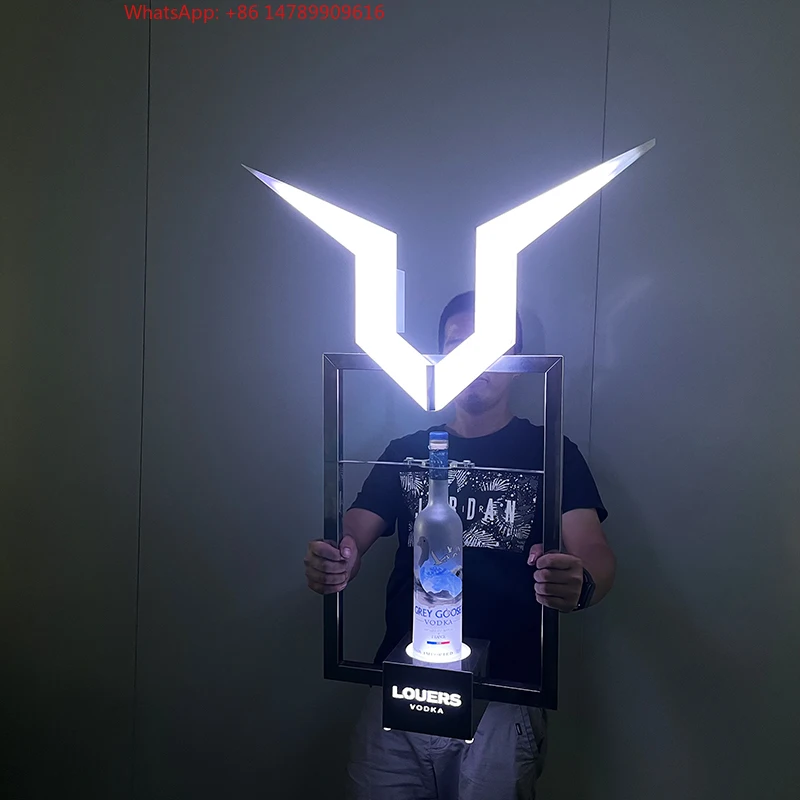 

Premium Custom LED Liquor Display StandOEM Acrylic LED Grey Goose Sign LED Bottle Presenter Champagne Bottle Glorifier Holder VI