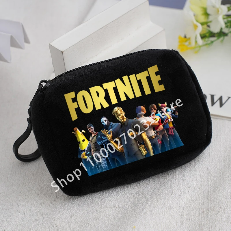 Fortnites Boys Girls Plush Coin Purse Cute Fashion Portable Wallet Cartoon Anime ID Card Storage Bag Children Birthday Gifts view 2