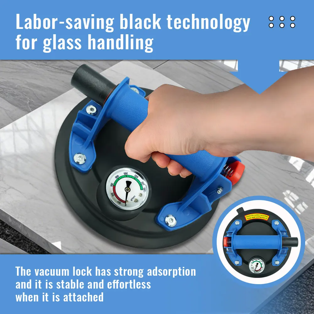 NEW 8 Inch Vacuum Suction Cup Glass Sucker 250kg Loading Capacity Heavy Duty Vacuum Industry Spreader to Tile Windshield Window