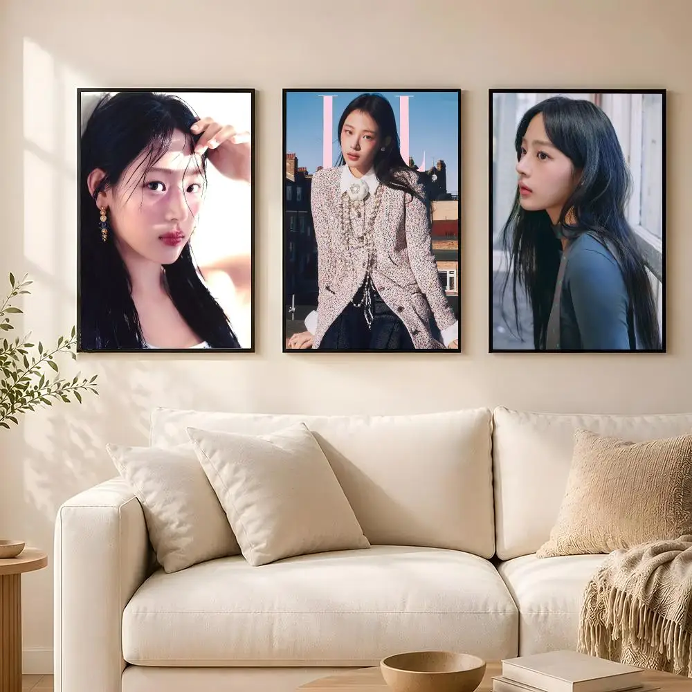 K-Pop Idol Kim Minji Poster poster Self-adhesive wall stickers, suitable for room decoration, high-quality printing.