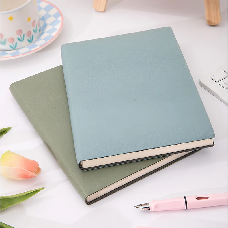 A5A6/B5 Soft Pu Leather 96/100 Sheets Notebook Journal Business Office Work Meeting Notepad Diary Planner School Stationery