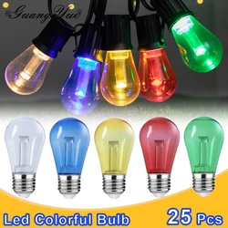 Plastics Colorful S14 Led Bulb 220V E27 2W Replaceable For String Light Halloween Birthday Party Bar Festival Decoration Lights