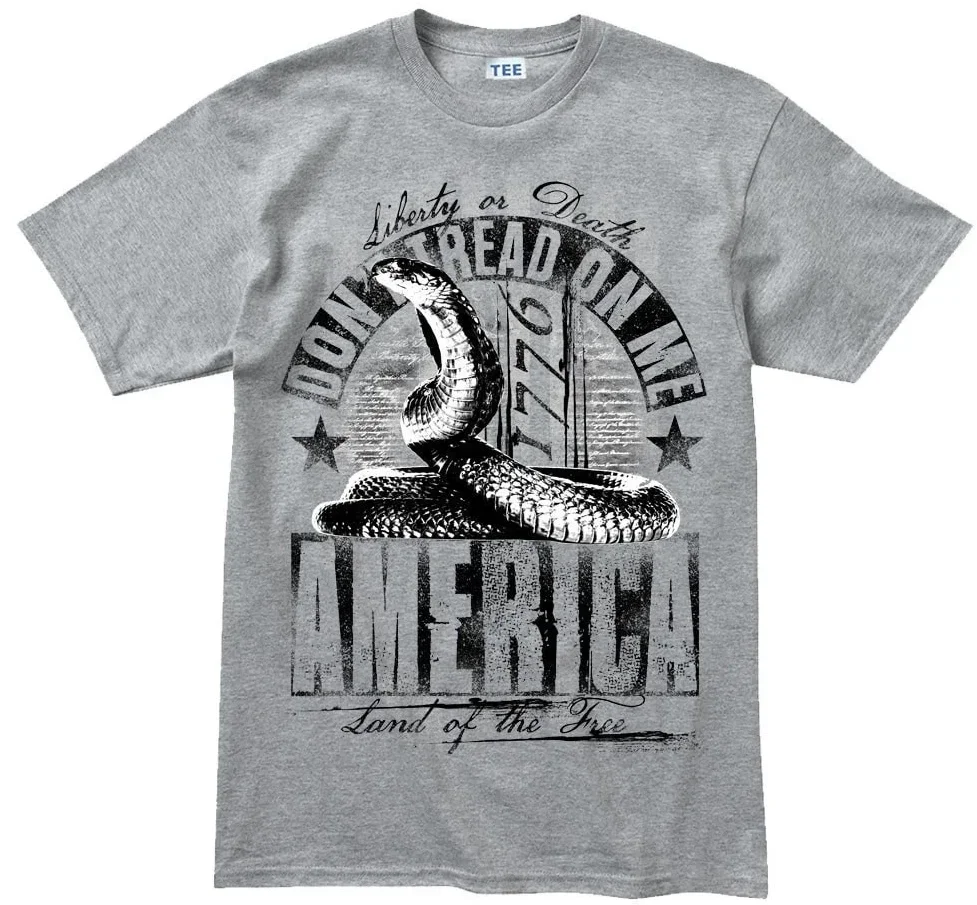 Liberty or Death America 1776 Don't Tread on Me T-Shirt. Summer Cotton Short Sleeve O-Neck Mens T Shirt New S-3XL