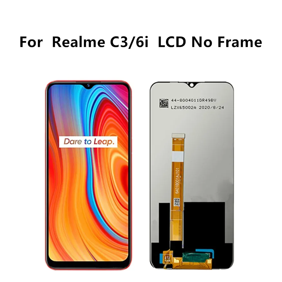 6.5'' For Realme C3 Display LCD RMX2027 RMX2021 RMX2020 Touch Screen Frame Assembly Replacement For Realme 6i LCD RMX2040