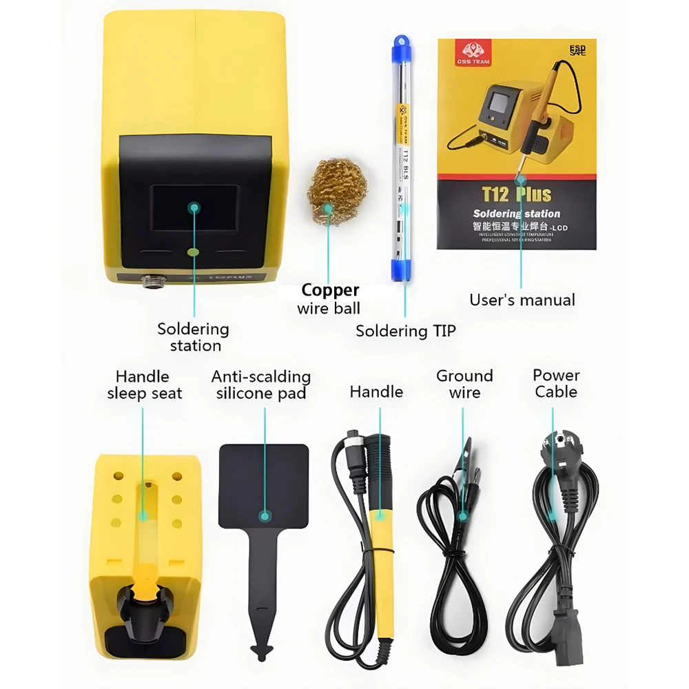 OSS T12 Plus Solder Station 75W Digital display Constant temperature With T12 Tips DIY Tool Mobile phone Repair Welding Tools