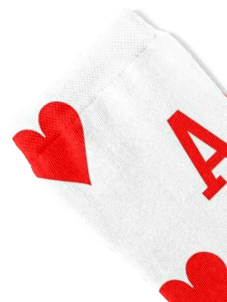 Ace Of Hearts Playing Card - Magician & Poker Player Socks cute Sports cotton anti slip football Men Socks Women's