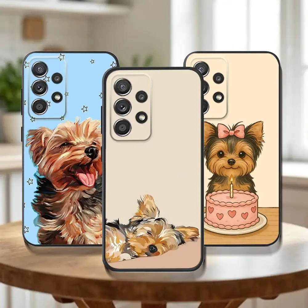 

Yorkshire terrier dog Phone Case For Samsung Galaxy A73,30,32,72,51,53,52,71,22,5G,Note,J7,8,9 Soft Black Cover