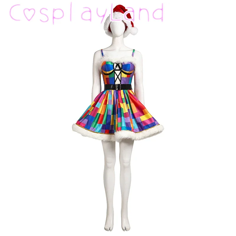 

Women Christmas Dress Sexy Plaid Camisole Dress Cosplay Costume Elegant Sweet Fancy Fashion Outfit Custom Size Christmas Gift