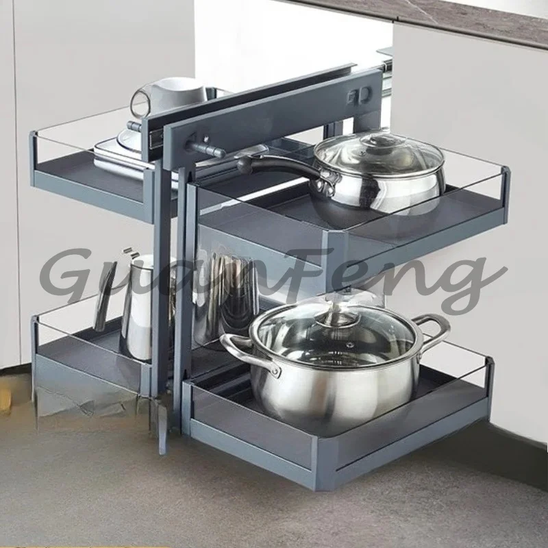 Tempered glass seasoning basket drawer storage rack kitchen use