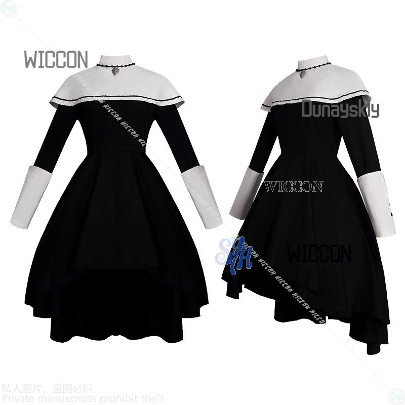 متجر Willow Cos Project Sekai Cosplay Idol Nightcord عند الساعة 25:00 Yoisaki Kanade أسود طويل عتيق قوطي لوليتا نون الهالوين