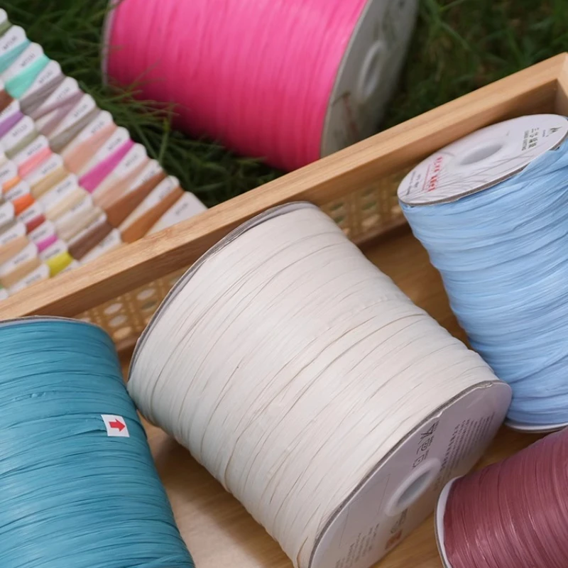 

600M Tencel Linen Thread Rafi Grass Woven Thread Hemp Thread DIY Hand-knitted Hat Bag Shoes with Crochet Technique