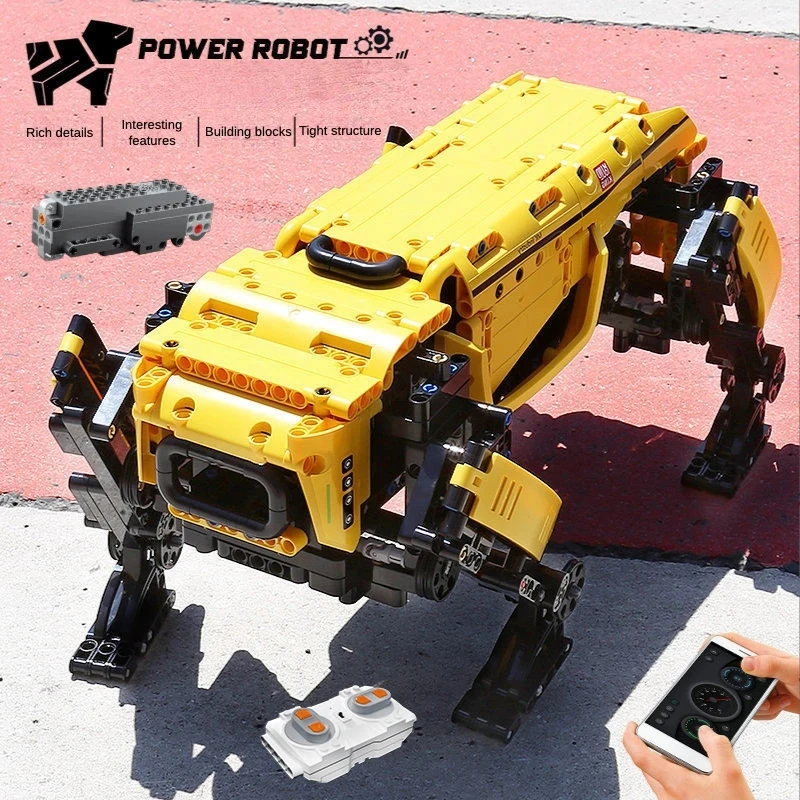 936PCS RC Power Robot Dog Building Blocks 15075S Technical Robot Toys Motorized Boston Dynamics Big Alpha Dog Model Bricks Gifts