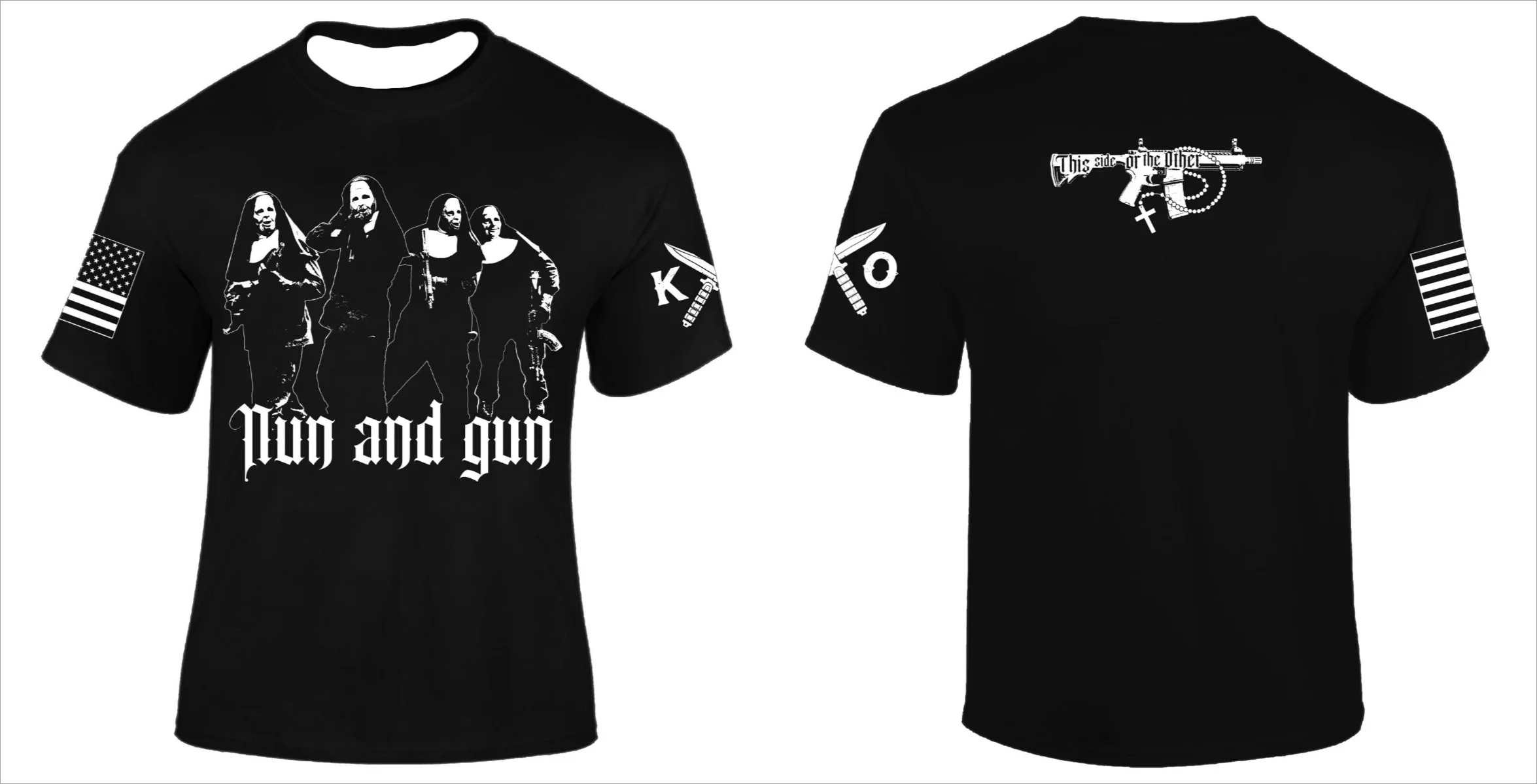 

Летняя популярная распродажа, футболка с 3D-печатью монахини и пистолета, «Я Патриот, я ветеран, я город, я военный, я Америка»