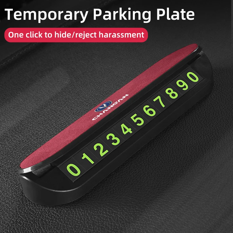 Car Logo Temporary Parking Card Phone Number Plate Auto Accessories  For Changan CS75 CS35 CS15 CS95 RAETON CX70 CS55 EADO CX20