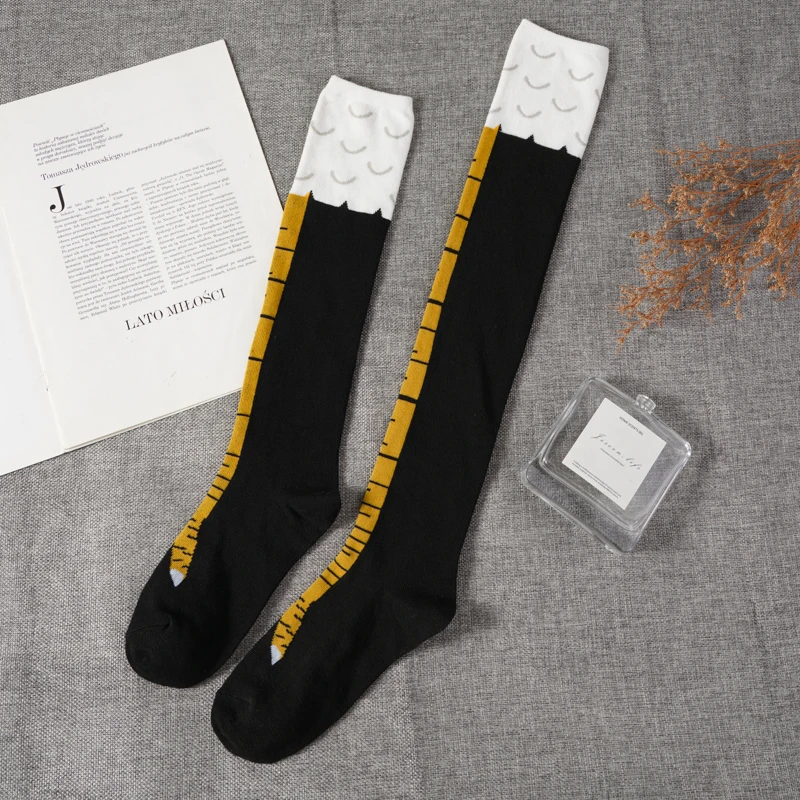 2 Pairs Women Funny Chicken Claw Sports Fitness Socks Interesting Over-the-knee Socks Comfortable and Breathable for Women