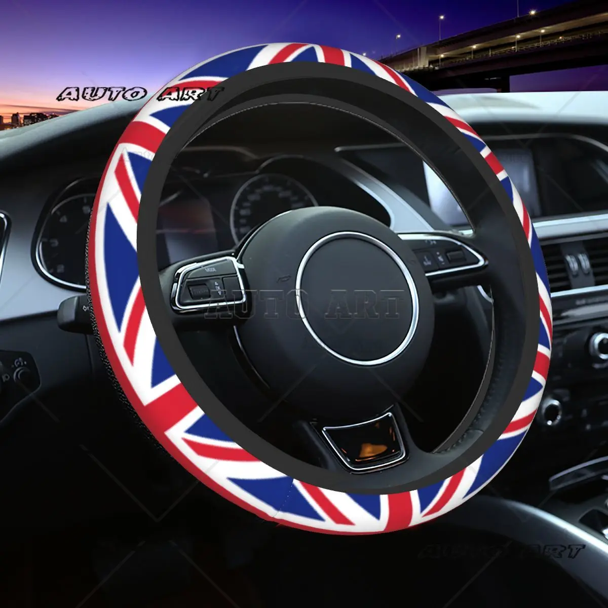 United Kingdom Flag Union Jack Car Steering Wheel Cover Anti-slip Auto Steering Wheel Protector Car-styling Car Accessories