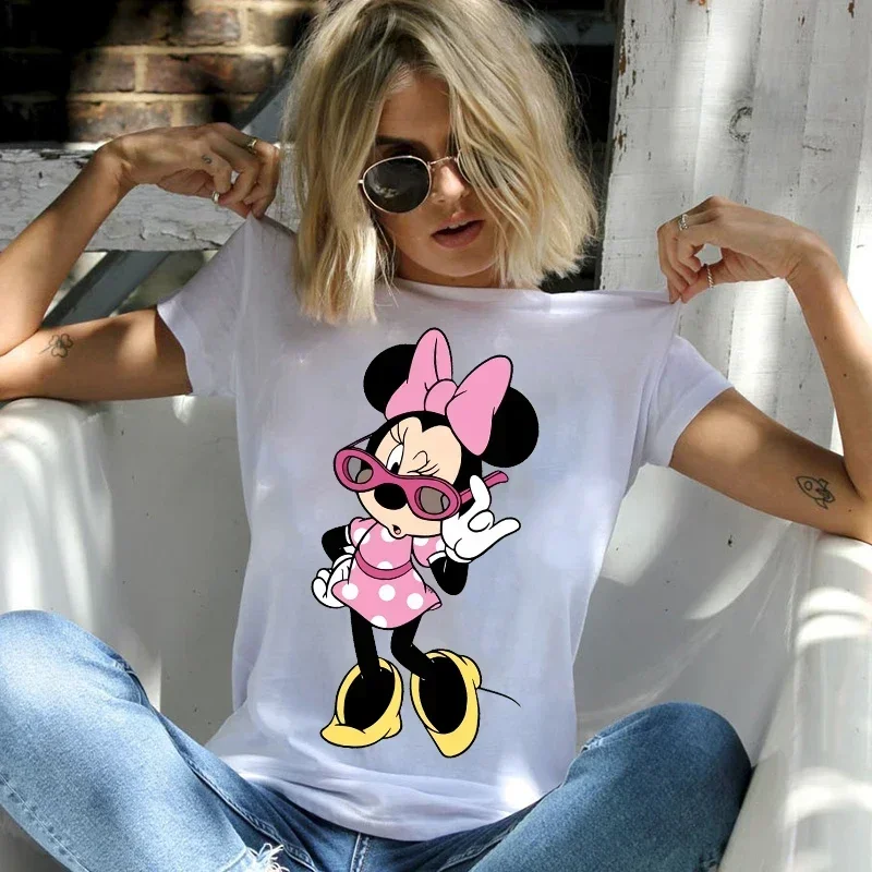 New 90s Summer Vintage Mickey Mouse Women's Tshirt Women Fashion Cartoon Kawaii Oversized T-shirt Women's Tshirt Clothes