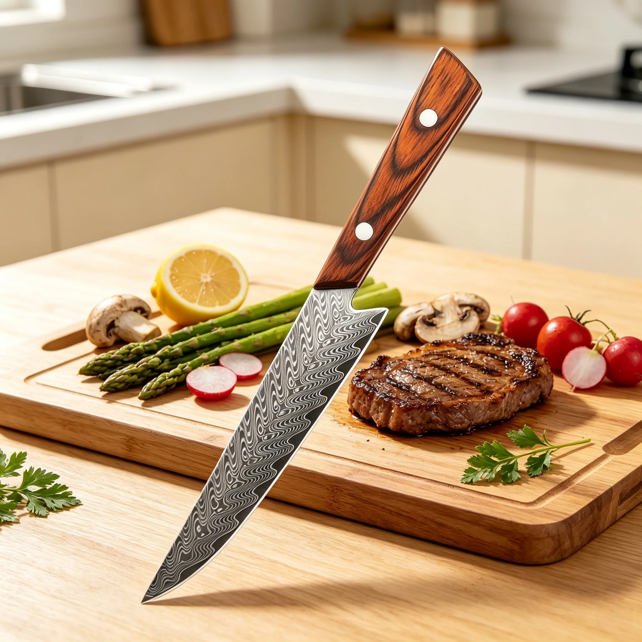 1PC,Meat Cutting Knife,67 Layer Damascus Kitchen Knife,Vegetable Kitchen Slicing Knife, Household Food Prep Chef Knife