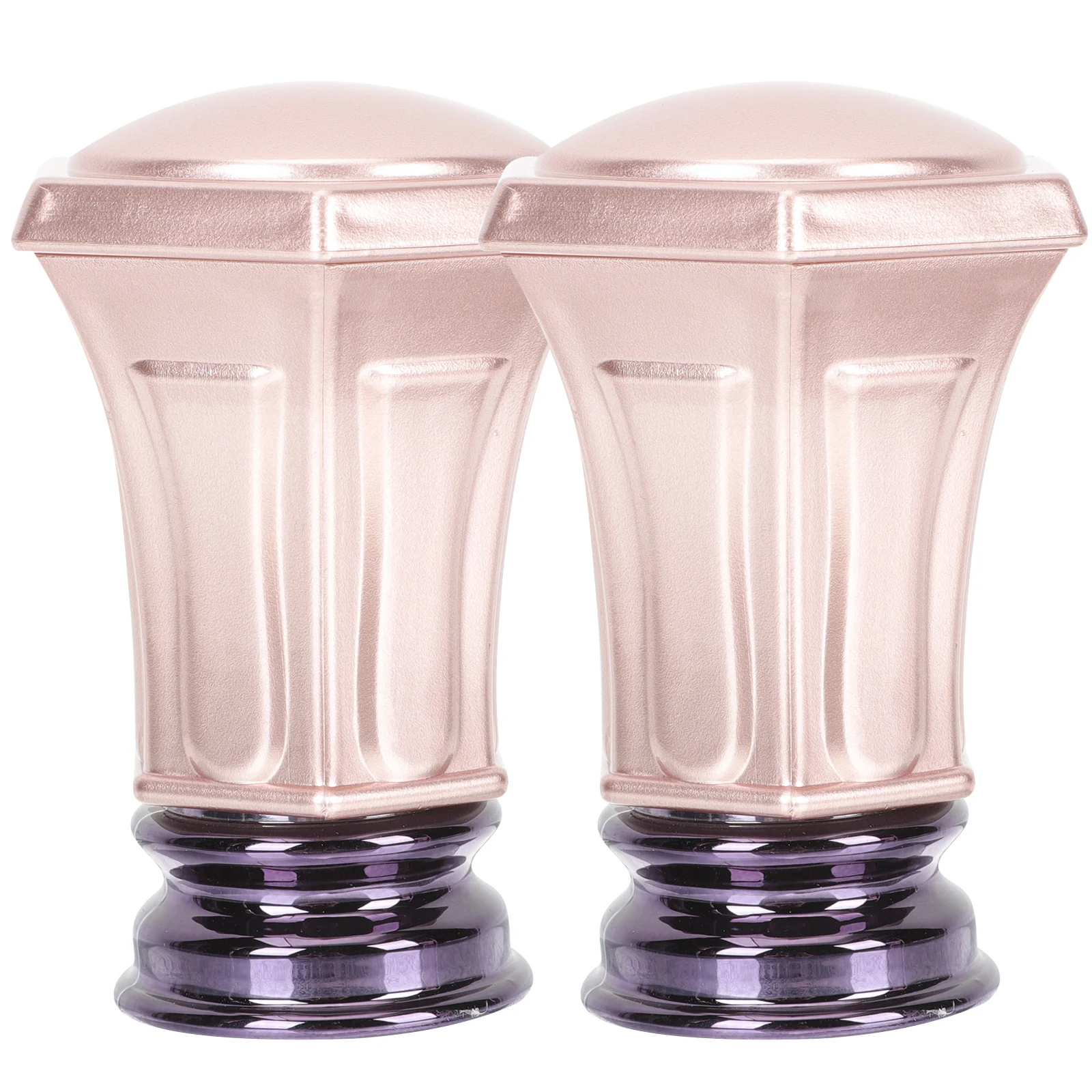 2pcs Rose Gold Decorative Curtain Pole Ends Metal Finials For Window Drapery Rods Bedroom Living Room Home Decoration