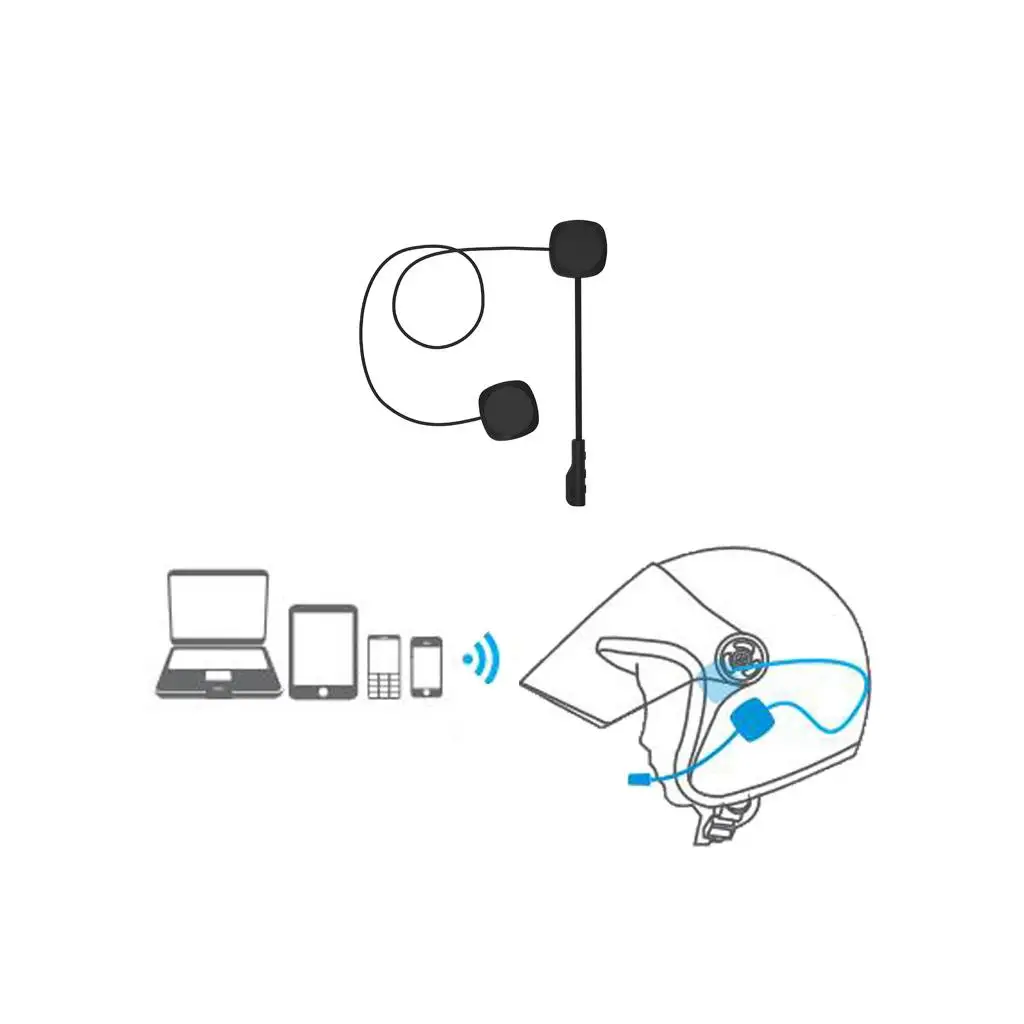 

Motorcycle Bluetooth 5.0 Helmet Headset with Universal Microphone Kit Hands-free