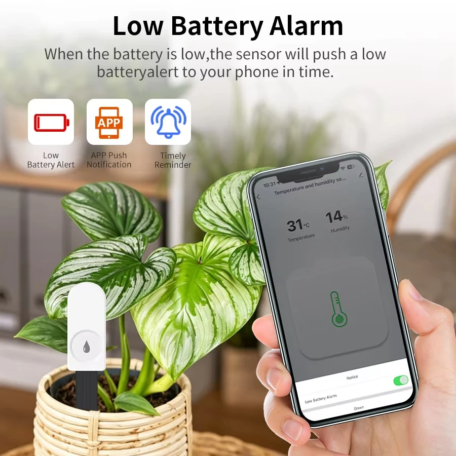 High Precision Zigbee Soil Moisture Sensor Air Temperature Humidity Monitor Wireless Plant Detector Automatic Garden Irrigation view 5
