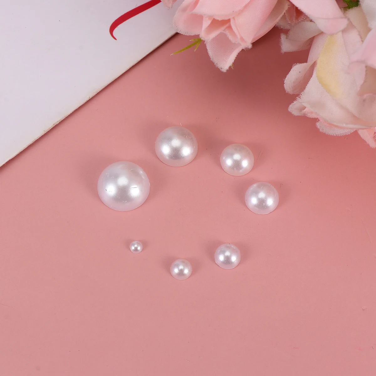 1 Pack 50G Semicircle Flat Back Pearl Beads Diy Jewelry Components For Crafts Decorations Earrings Home Phone Case Invitations