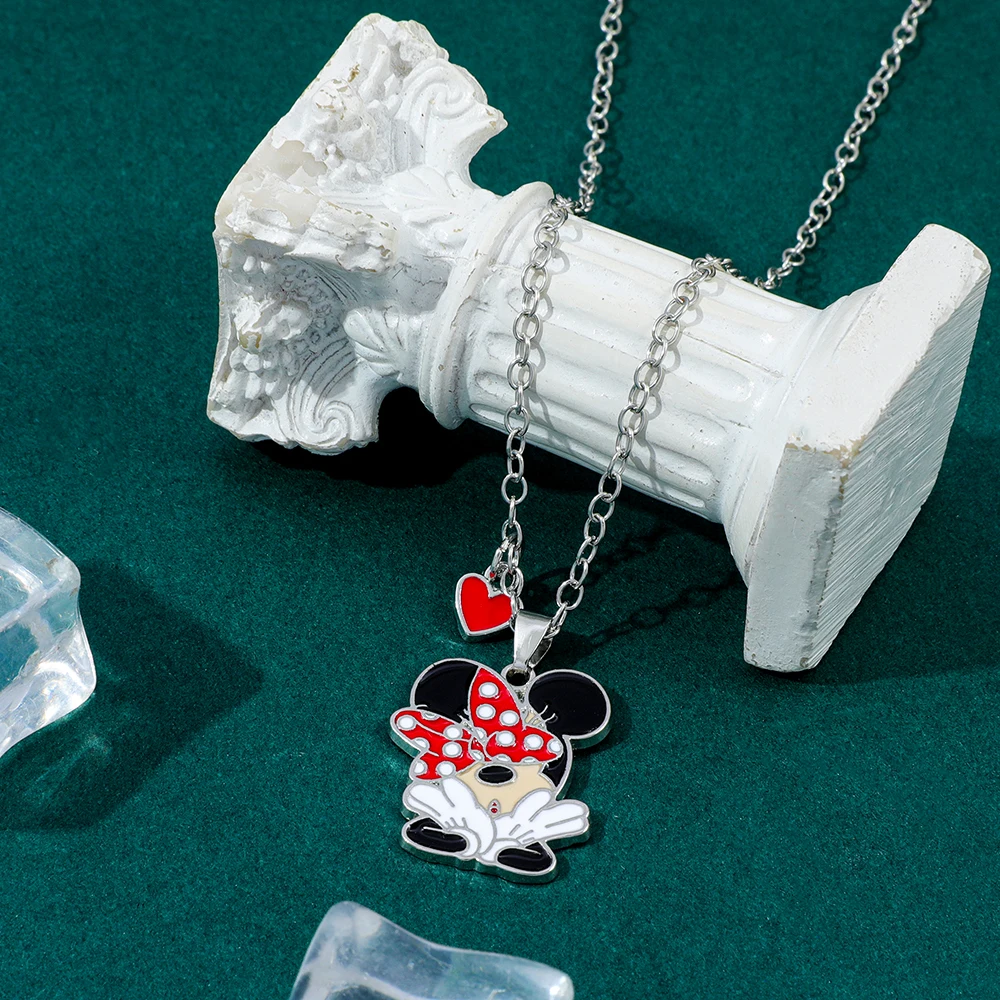 Collier pendentif en forme de dessin animé Mickey Mouse, chaîne de pull, accessoire pour garçons et filles, jouet pour enfants, cadeau