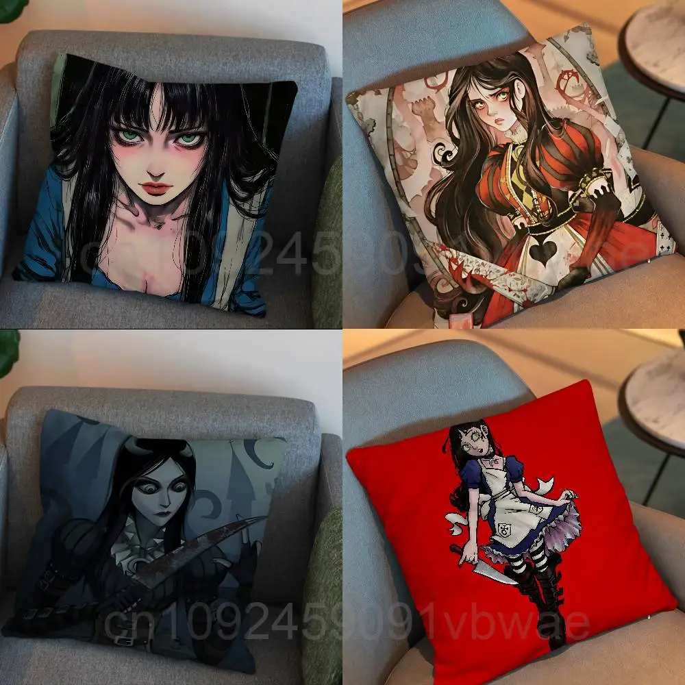 

Queen of Hearts Alice Liddell Print Throw Pillow Cover 45×45cm Square Cushion Case for Living Room Bedroom Decor
