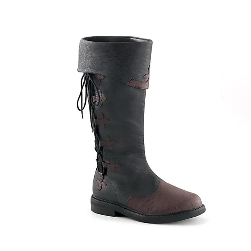Erwachsenen-Gothic-Mittelalterliche Retro-PU-Lederstiefel Unisex Steampunk-Schuhe Renaissance-Cosplay-Piraten-Krieger-Vintage-Stiefel – Detail 2