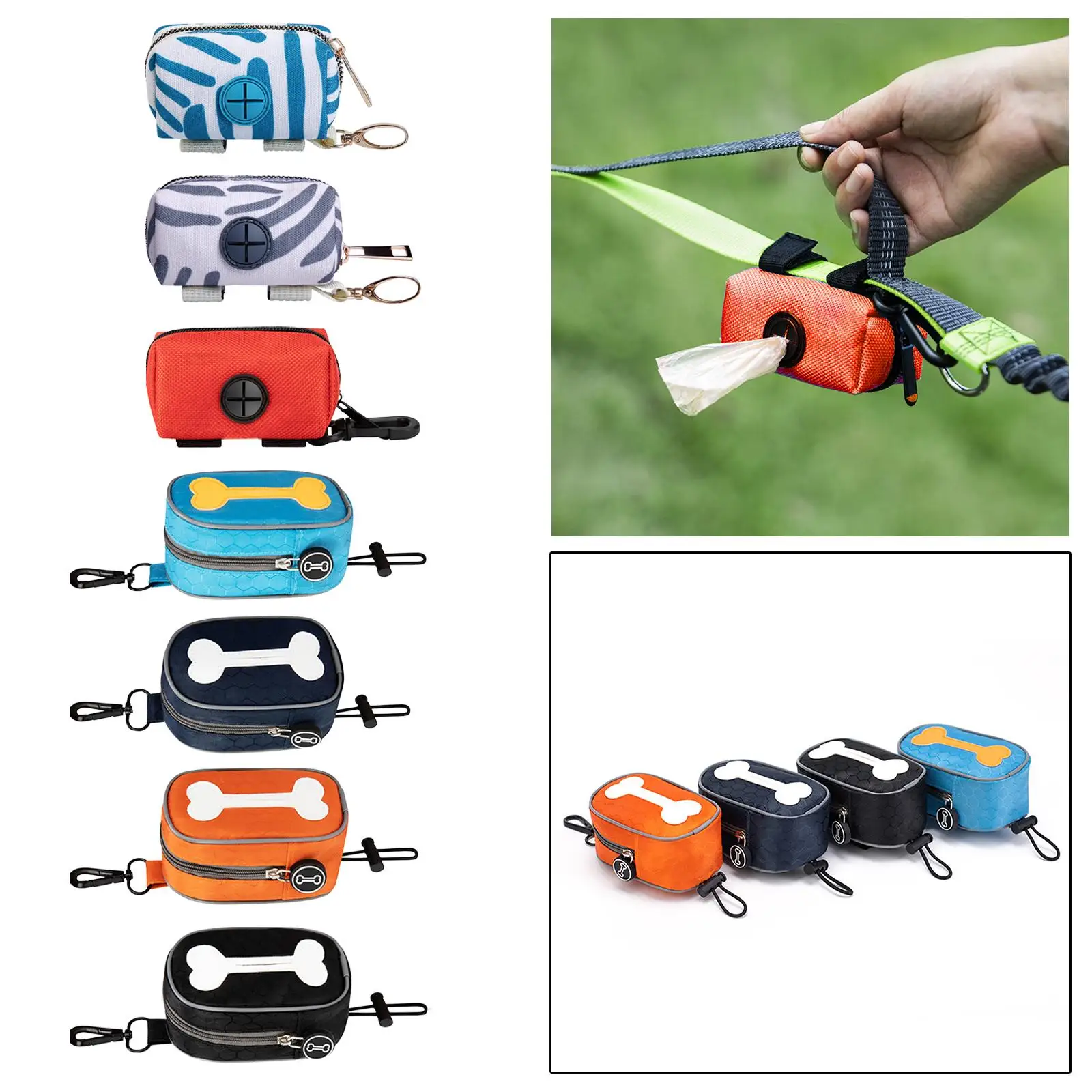 Dog Poop Bag Holder for Leash Pet Waste Bag Dispenser for Walking Dog Poop Bag Holder for Leash Pet Waste Bag Dispenser for Walking