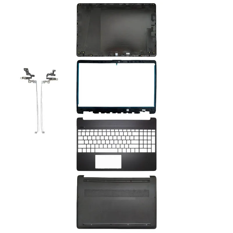 Replace Cover Black LCD Back Cover For HP 15-EF 15-DY 15T-DY 15S-EQ 15S-FQ TPN-Q222 Front Bezel Hinges Palmrest Bottom Case