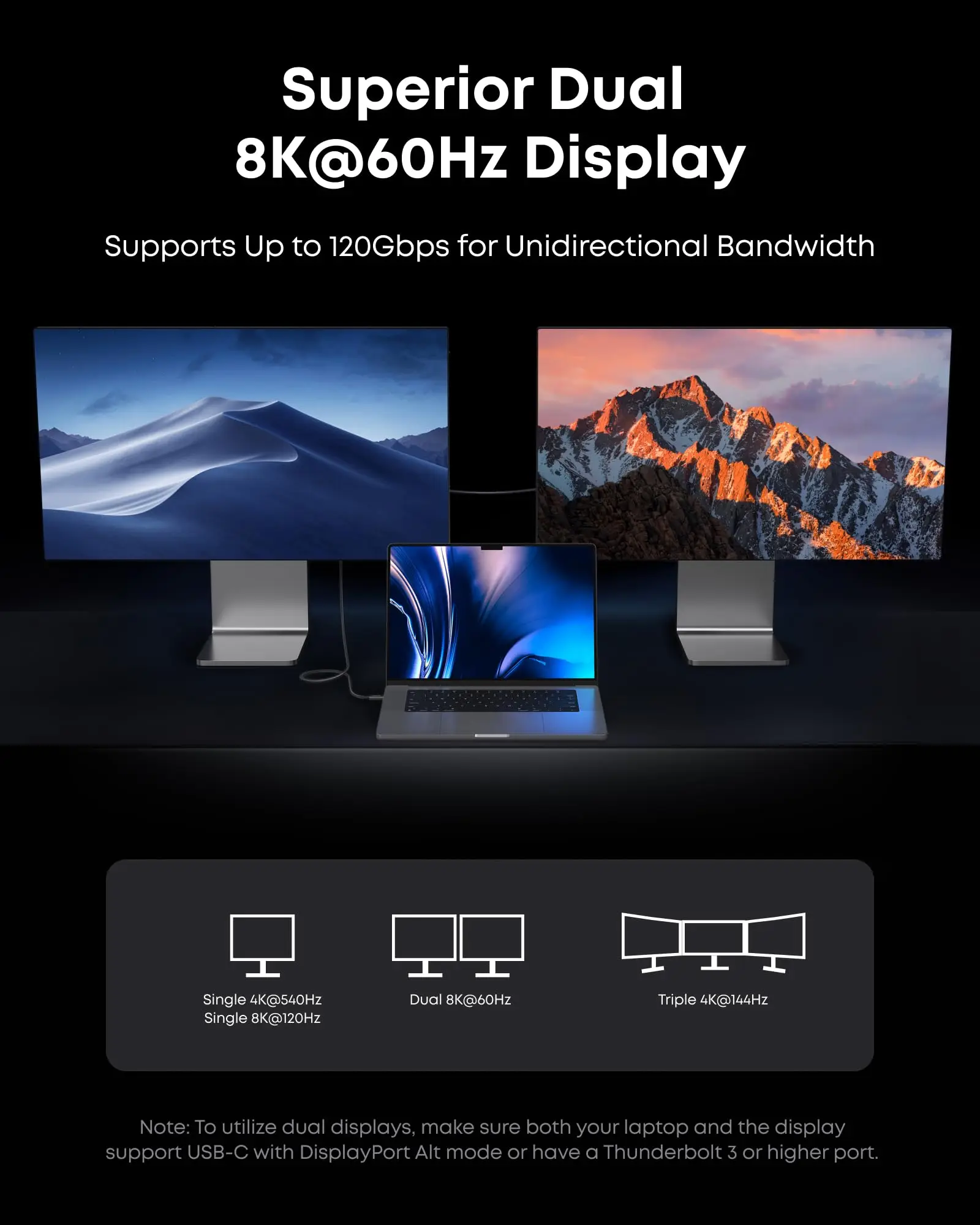 كابل Anker Prime Thunderbolt 5، كابل USB C إلى USB C 3.3 قدم، شحن 240 وات، نقل البيانات بسرعة 80 جيجابت في الثانية، عرض النطاق الترددي يصل إلى 120 جيجابت في الثانية، 8 كيلو