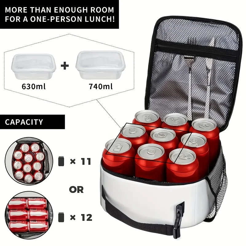 Flamingo Lunch Bag Lunch Box For Women Men, Non-food Contact Reusable Lunch Box, Large Capacity Tote Bag For Work, Picnic