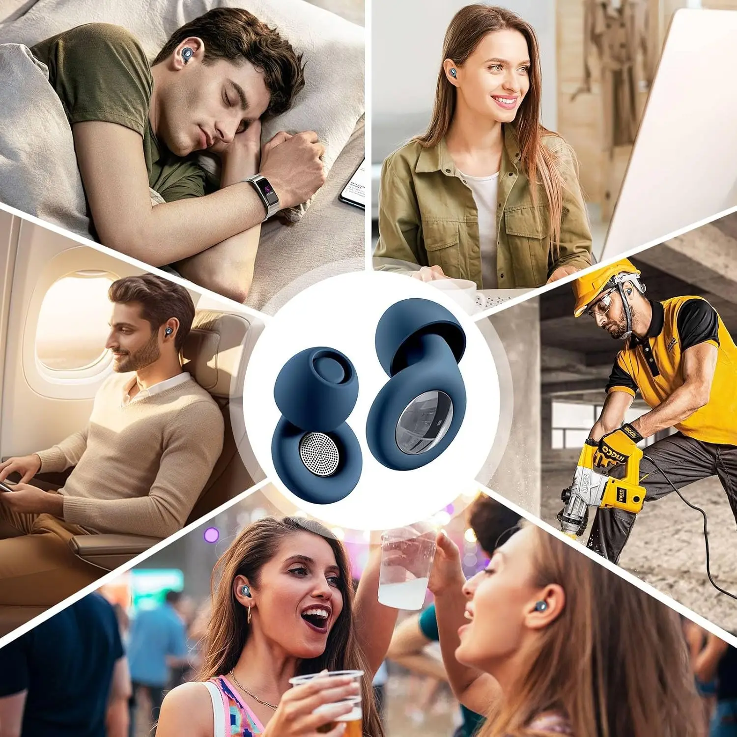 Ear Plugs for Sleeping 25dB Noise Cancelling Silicone EarPlugs for Concerts Traveling Studying Focus Reusable Ear Protection image 6