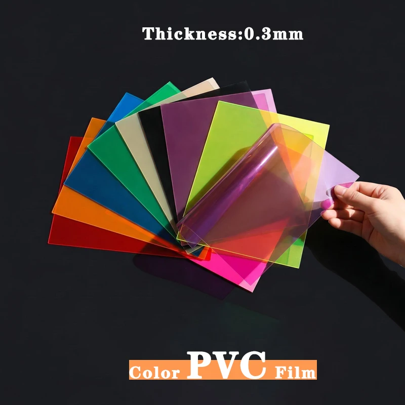 Thickness 0.3mm A4 Clear Colored Film Translucent Hard Sheet Transparent Multi-use Sheet Colored Acetate Light Filter Gel Sheets