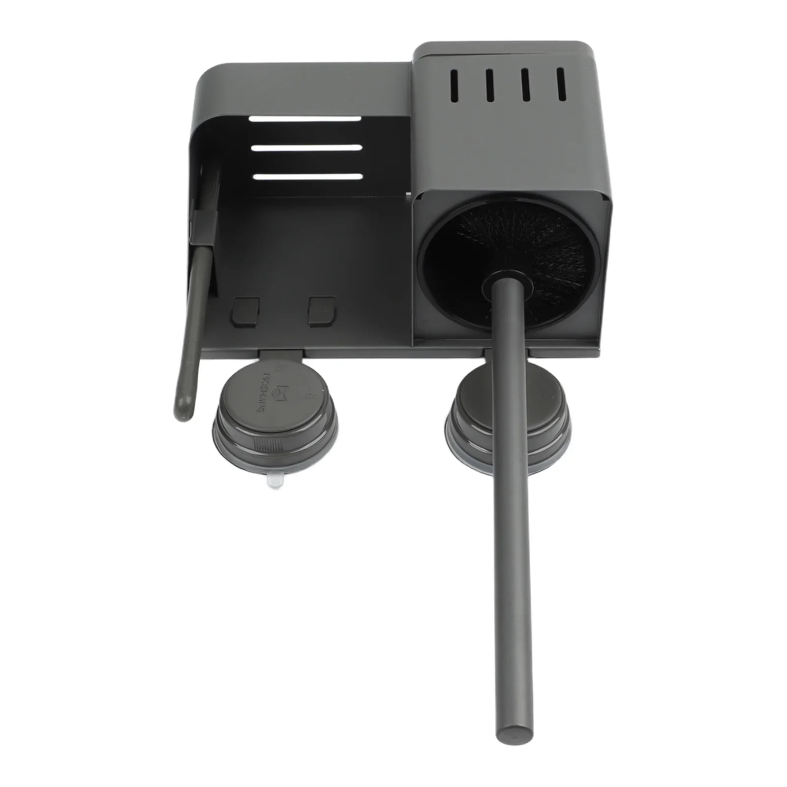 Bathroom Wall Mounted Toilet Brush Holder with Suction Cup Installation and Storage Rack for Cleaning Supplies