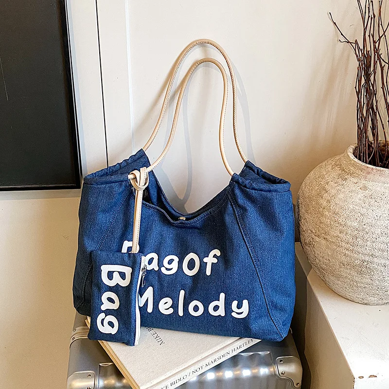 

Корейские женские сумки через плечо с полосками, универсальные вместительные сумки-тоут для покупок, модные простые повседневные сумки для девушек