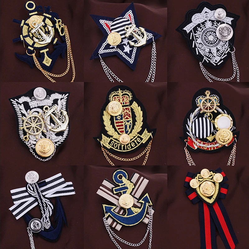 1PC Korean School Navy Style Tassel Epaulets Shoulder Knot Suit Fabric Brooch Badge Medal Suits Uniforms Badges Accessories