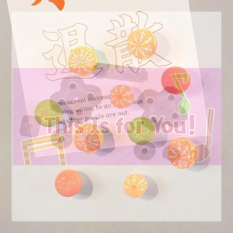 【MA】3Pcs Creative Cute Orange Refrigerator Magnet Kindergarten Teaching Office Home Decoration Fun Message Board